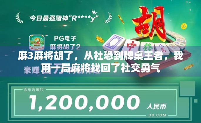 麻3麻将胡了,从社恐到牌桌王者,我用一局麻将找回了社交勇气 麻3麻将胡了,从社恐到牌桌王者,我用一局麻将找回了社交勇气