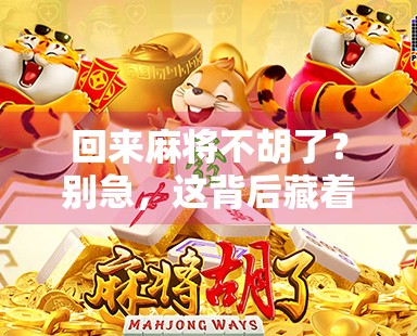 回来麻将不胡了？别急，这背后藏着你忽略的三个真相！