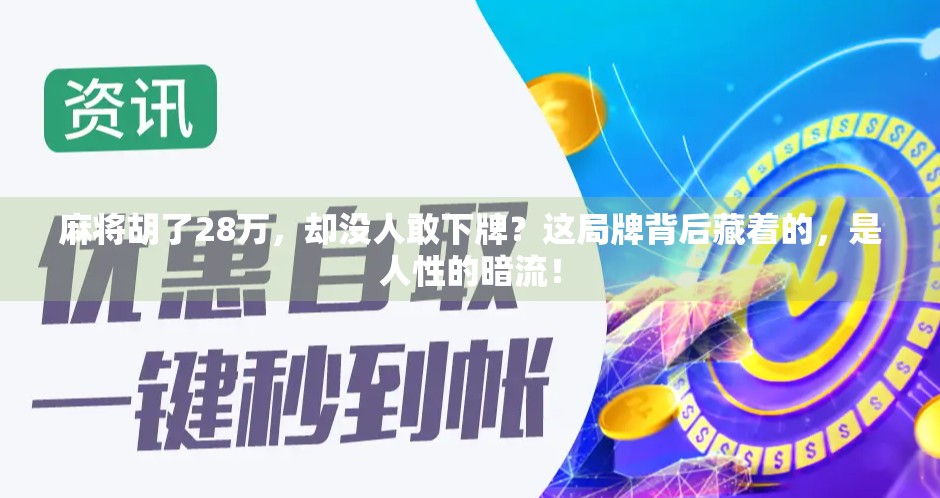 麻将胡了28万,却没人敢下牌?这局牌背后藏着的,是人性的暗流! 麻将胡了28万,却没人敢下牌?这局牌背后藏着的,是人性的暗流!