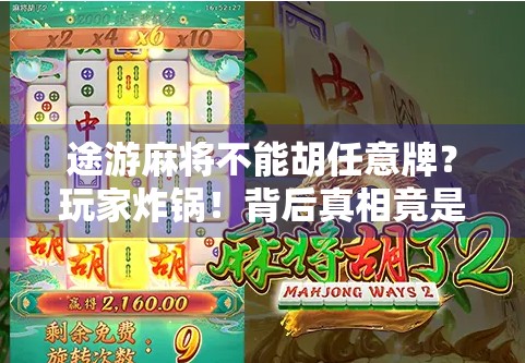 途游麻将不能胡任意牌？玩家炸锅！背后真相竟是…